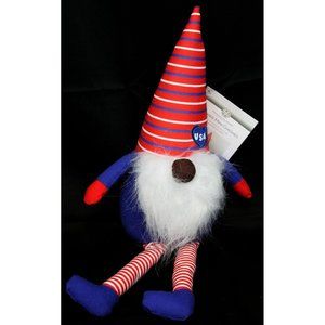 NWT Huntington Home Summer mini Gnome 16" USA 4th of July White Red Blue Stripes